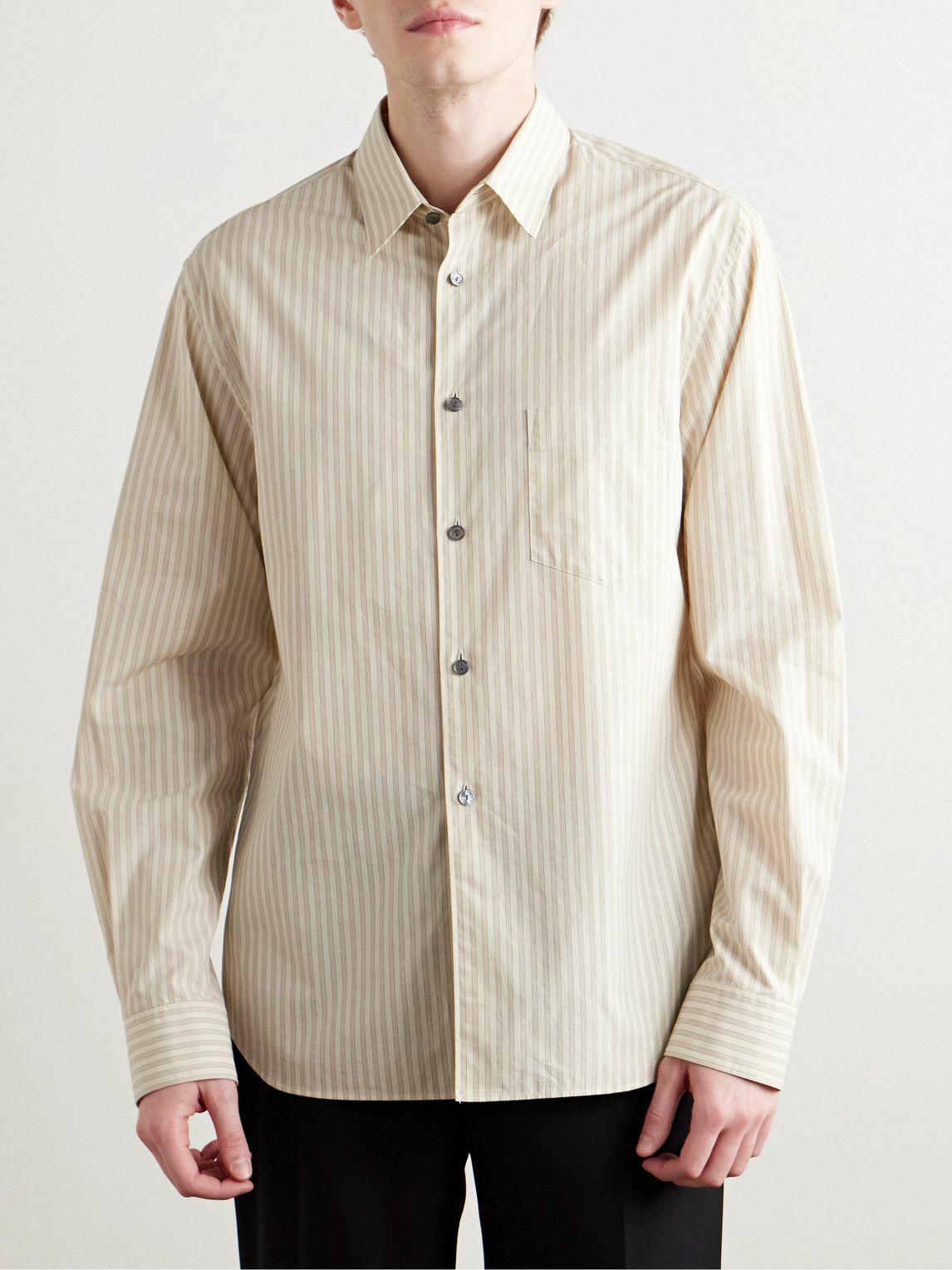 The Row - Ashford Striped Organic Cotton Shirt - Neutrals