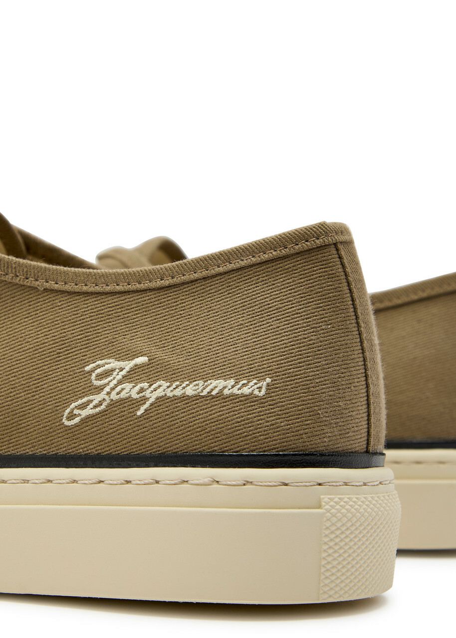 Jacquemus Les Fefe Logo-embroidered Canvas Sneakers Khaki