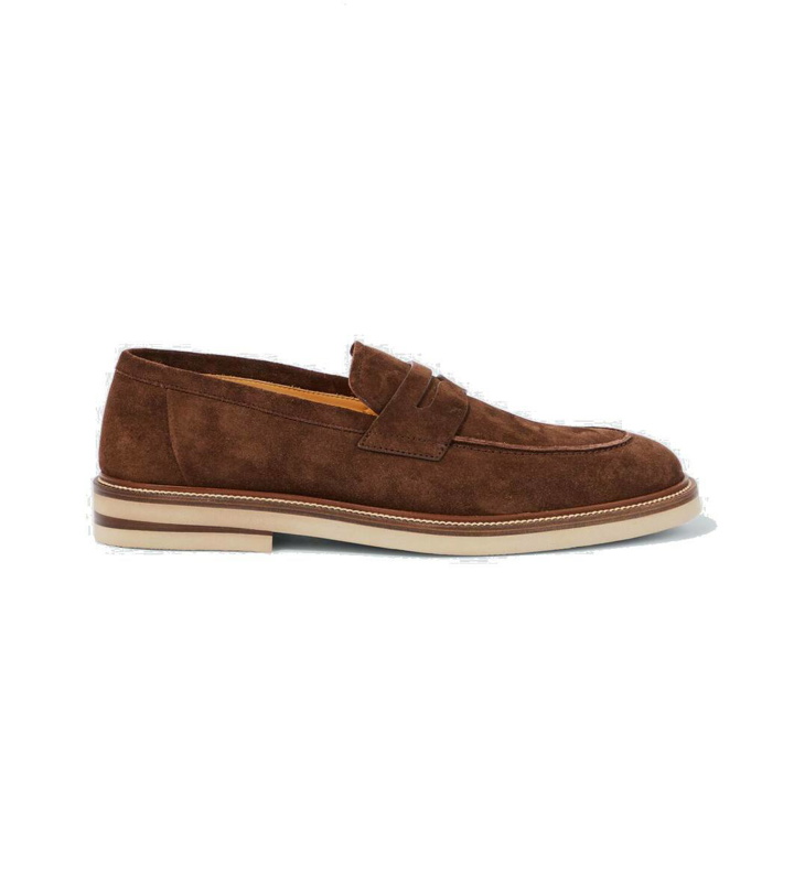 Photo: Brunello Cucinelli Suede penny loafers