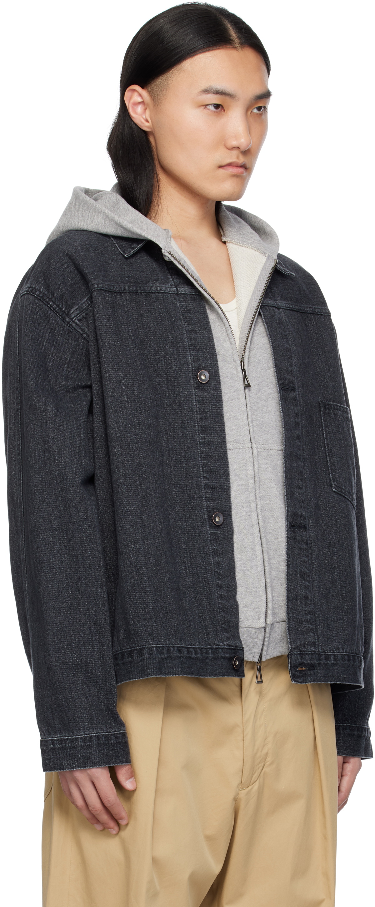 nanamica Gray Short Denim Jacket