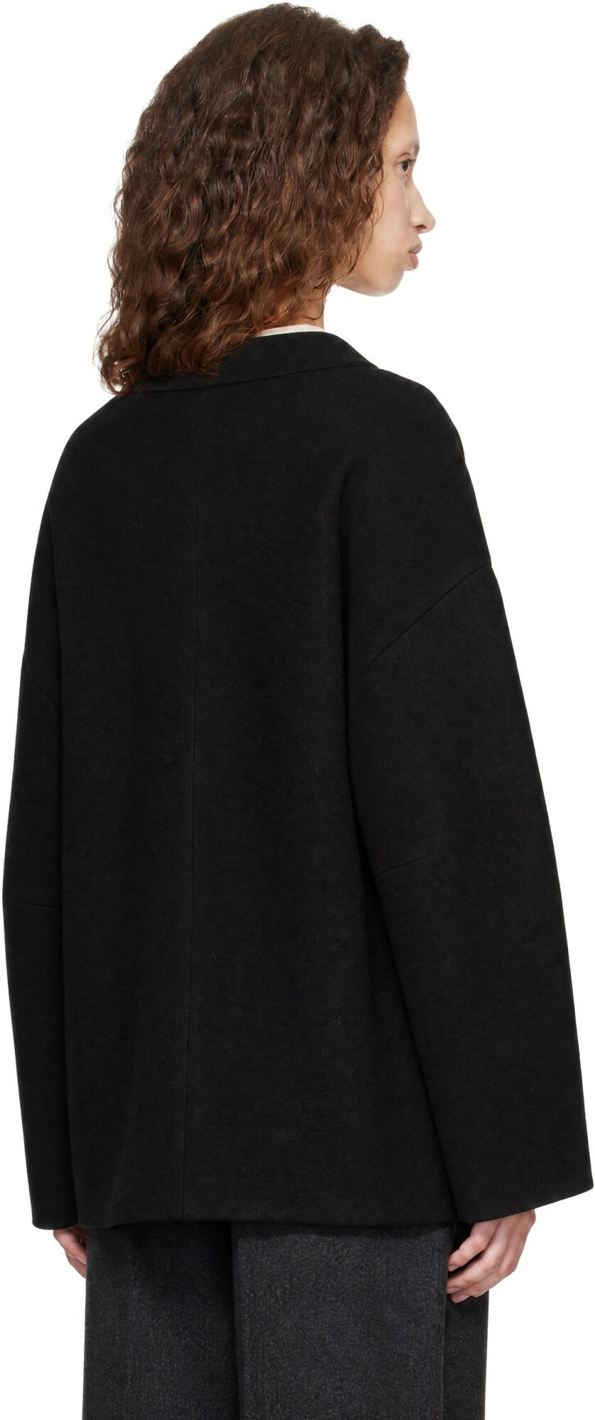 Lauren Manoogian Black Double Knit Lap Jacket