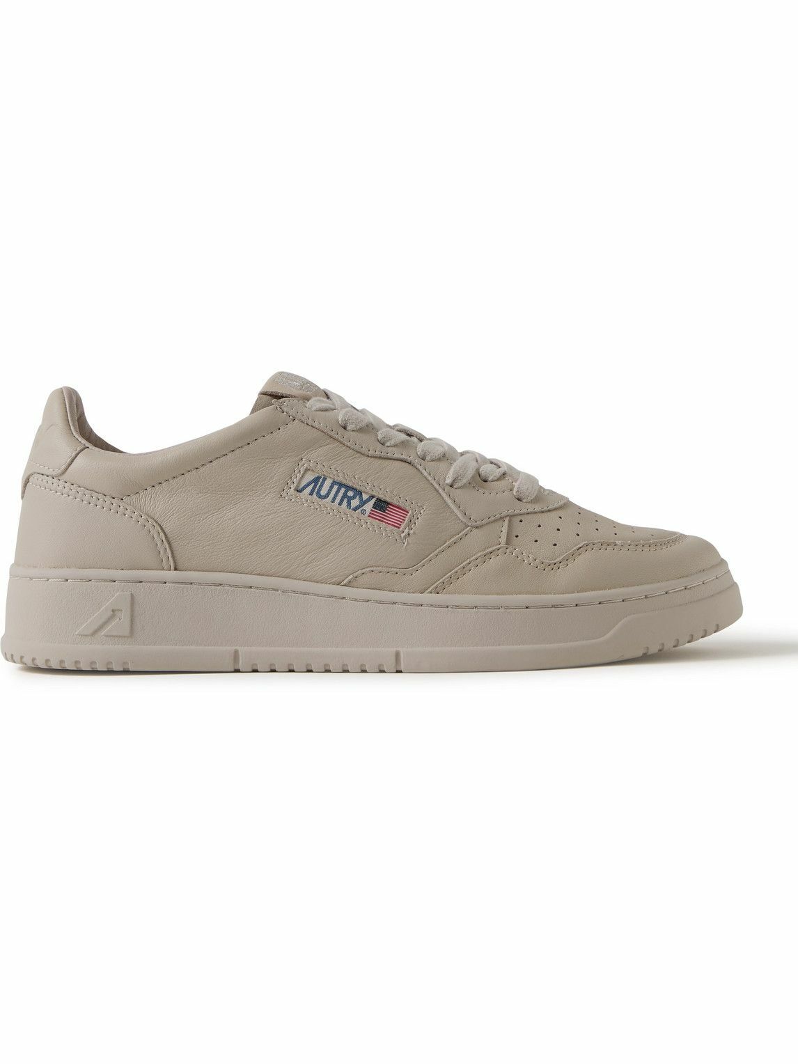 スニーカー AUTRY BEIGE AND BROWN LEATHER MEDALIST LOW SNEAKERS Autry Medalist Low Sneakers In White Leather And Beige Suede