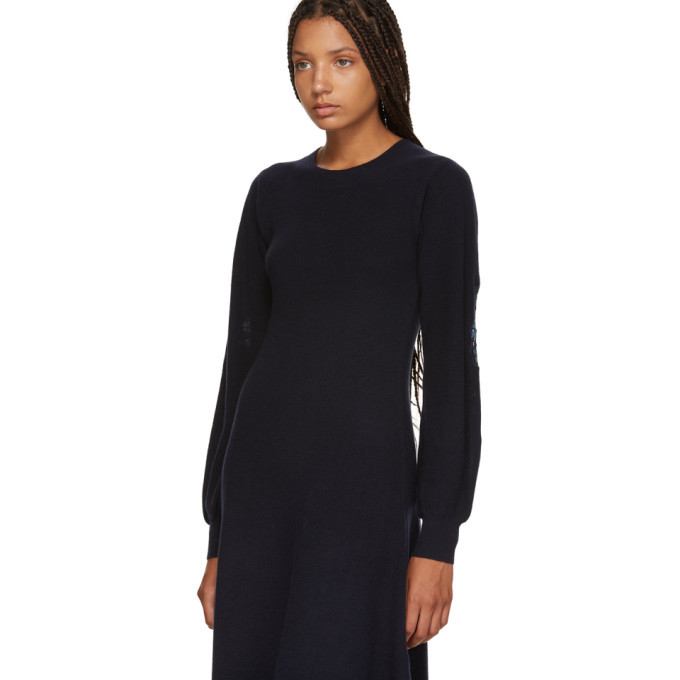 See by Chloe Navy Long Sleeve Sweater Dress See by Chloe