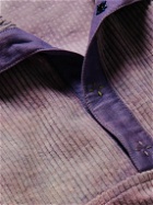 Story Mfg. - Crochet-Trimmed Organic Cotton-Corduroy Half-Placket Sweatshirt - Purple