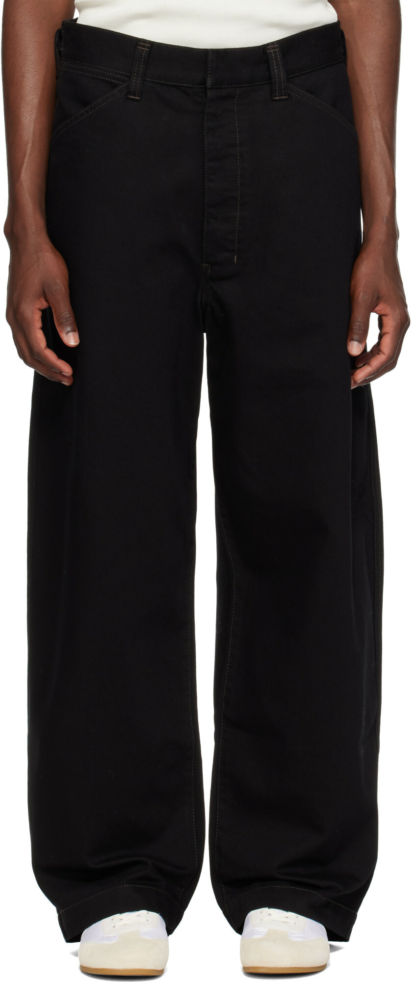 LEMAIRE Black Oversized Workwear Jeans