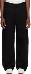 LEMAIRE Black Oversized Workwear Jeans