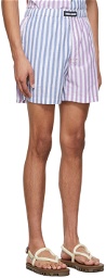 Double Rainbouu Blue Striped Boxer Shorts