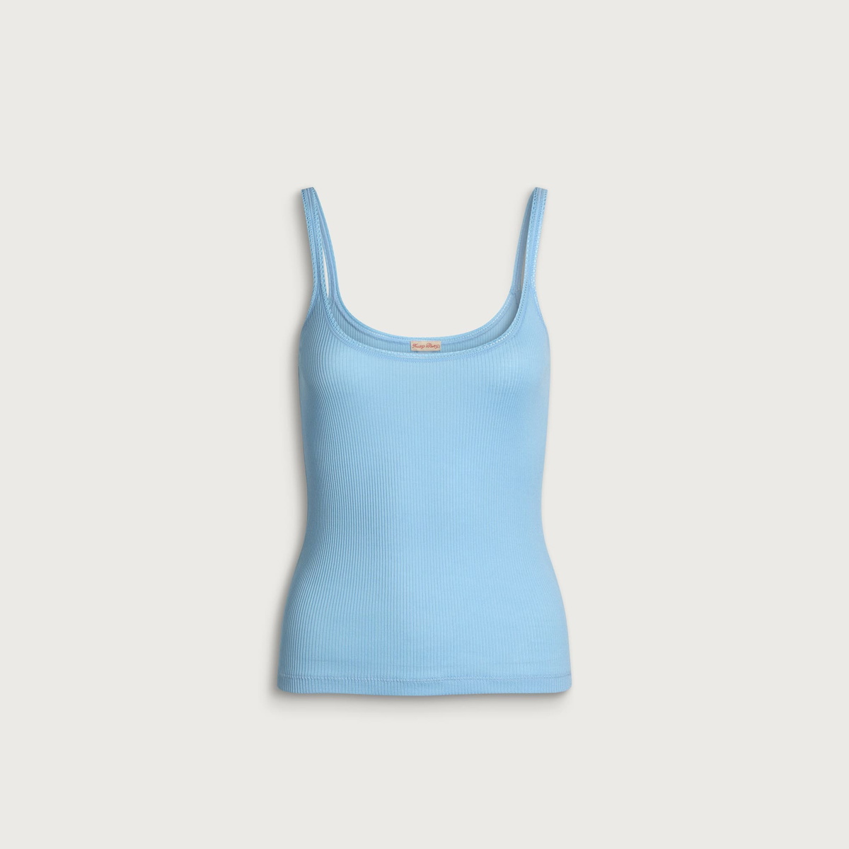 Fruity Booty Women's Lace Trim Tank Top in Blue