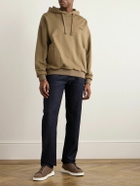 Zegna - Logo-Embroidered Cotton-Blend Jersey Hoodie - Neutrals