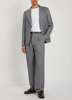 Oliver Spencer Wilkins Striped Straight-leg Linen Trousers Grey