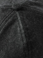 Mr P. - Leather-Trimmed Brushed Cotton-Twill Baseball Cap
