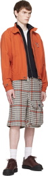 Reese Cooper White & Gray Wool Houndstooth Patch Pocket Shorts