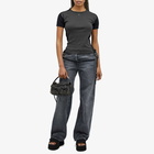 Courrèges Women's Contrast T-Shirt in Mud Brown/Black