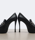 Gucci Fame Horsebit leather platform pumps