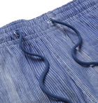 Vilebrequin - Bolide Striped Linen and Cotton-Blend Drawstring Shorts - Navy