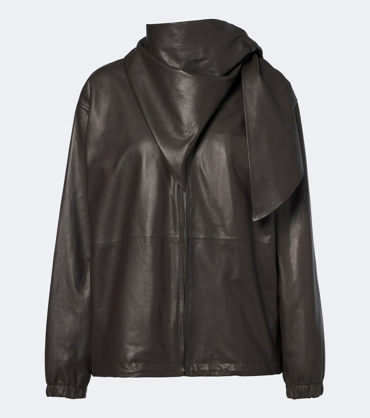 Loewe Scarf-detail leather jacket