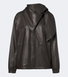 Loewe Scarf-detail leather jacket