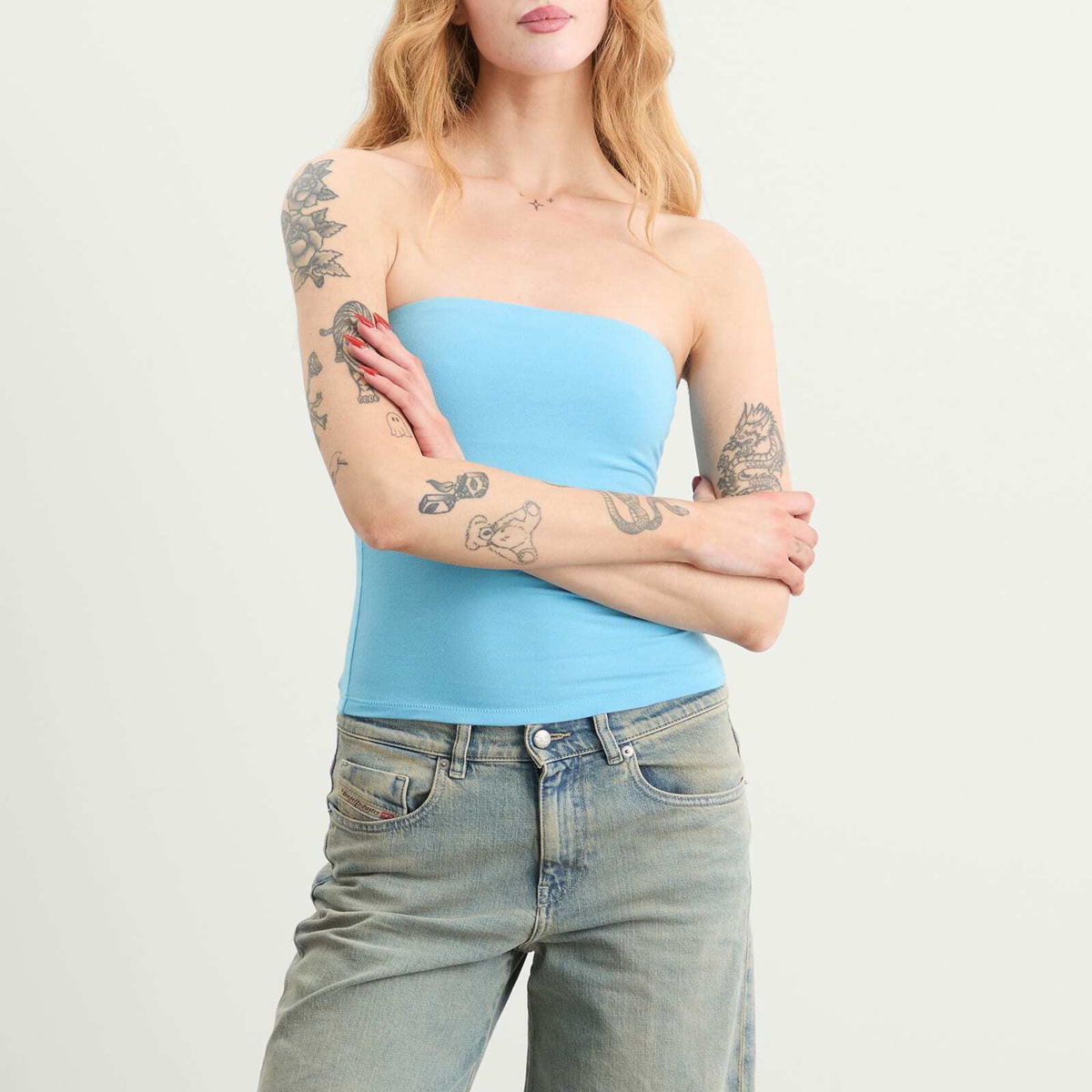SKIMS Women's Cotton Jersey Tube Top in Water