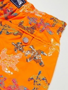 Vilebrequin - Mistral Straight-Length Mid-Length Embroidered Swim Shorts - Orange