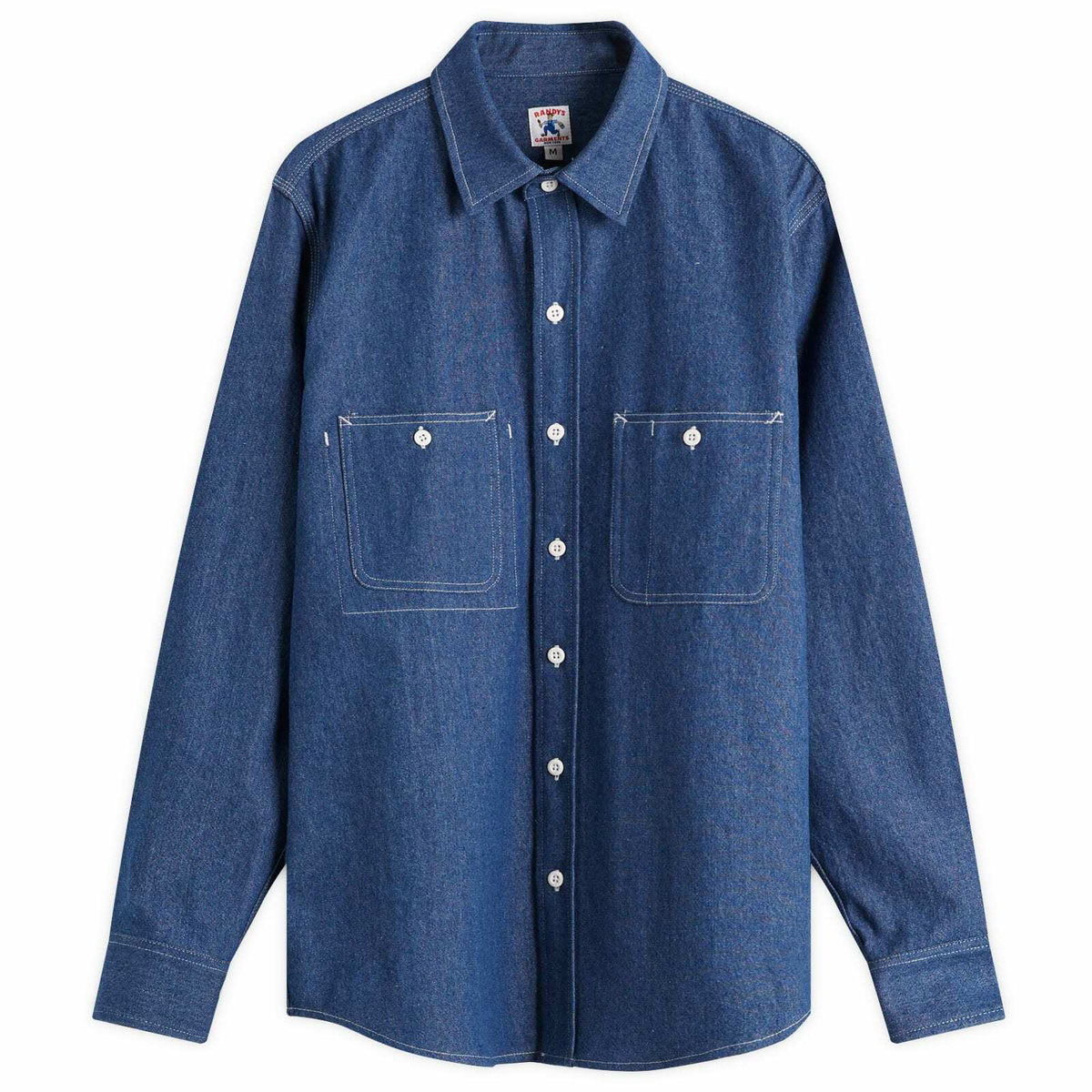 Randy's Garments Men's 3 Pocket Work Shirt in Double Washed Denim