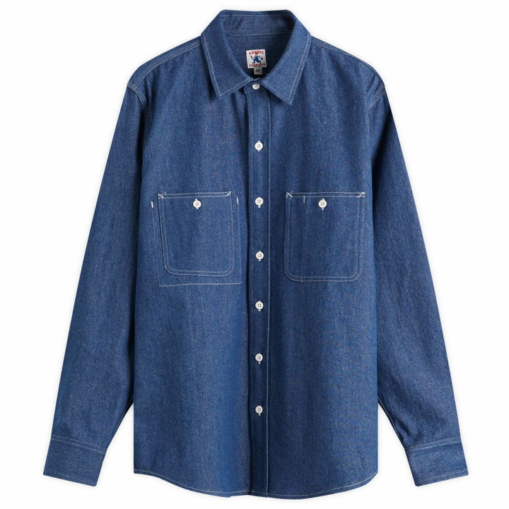 Photo: Randy's Garments Men's 3 Pocket Work Shirt in Double Washed Denim