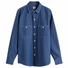 Randy's Garments Men's 3 Pocket Work Shirt in Double Washed Denim