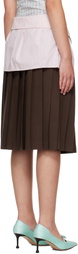 Ashley Williams Brown & Pink Collar Midi Skirt