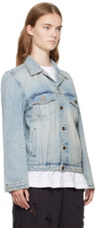 We11done Blue Washed Denim Jacket