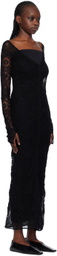 Olēnich Black V-Neck Maxi Dress