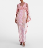 Là Fuori Panorama embellished caped gown