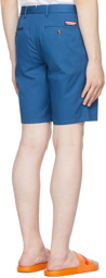 Burberry Blue Logo Appliqué Chino Shorts