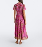 Camilla Embellished floral silk midi dress