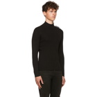 Balenciaga Black Silk Rib Knit Turtleneck