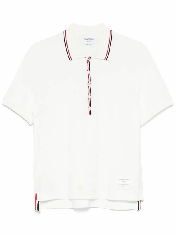 Photo: Thom Browne RWB Stripe-Detail Polo Shirt