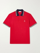 Versace - Logo-Embroidered Cotton-Piqué Polo Shirt - Red