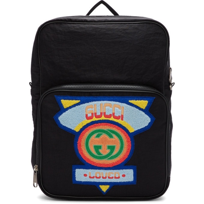 Photo: Gucci Black Medium 80s Patch Backpack