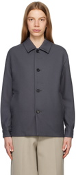 ZEGNA Gray Spread Collar Jacket