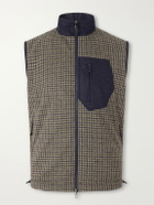 SEASE - Explorer Reversible Checked Virgin Wool and Shell Padded Vest - Blue