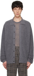 ATON Gray Super Kid Mohair Cardigan