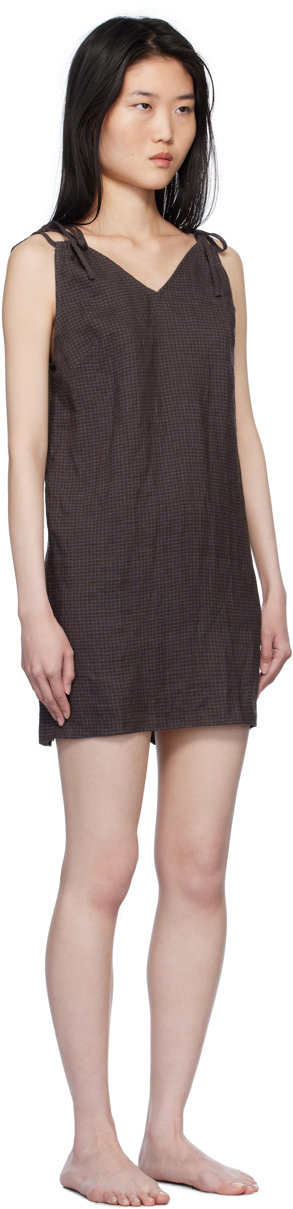 Deiji Studios Brown & Blue Looped Minidress