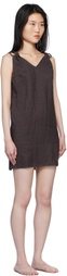 Deiji Studios Brown & Blue Looped Minidress