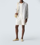 Brioni Pleated linen and cotton shorts