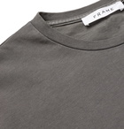 FRAME - Embroidered Cotton-Jersey T-Shirt - Gray