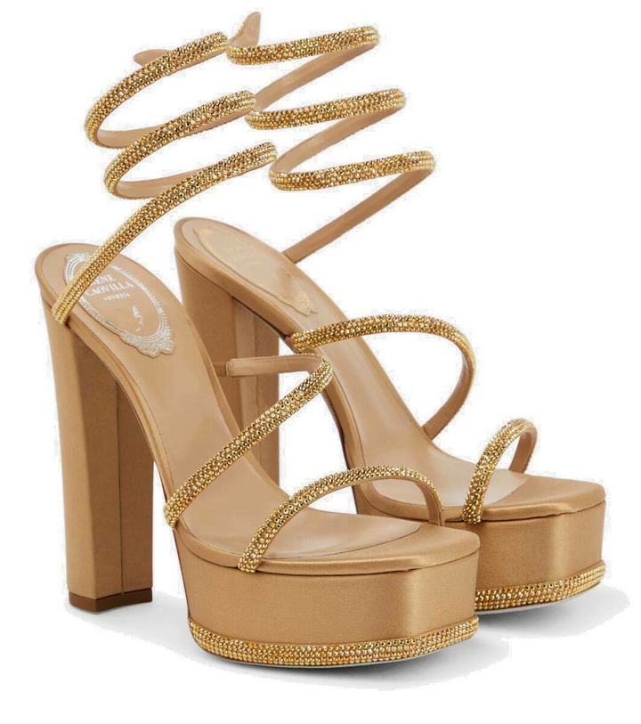 Photo: Rene Caovilla Embellished satin platform sandals