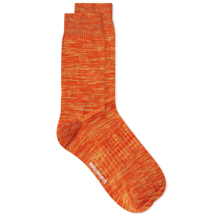 Photo: Norse Projects Men's Bjarki Blend Sock in Burnt Orange