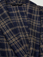 De Bonne Facture - Checked Wool Cardigan - Blue