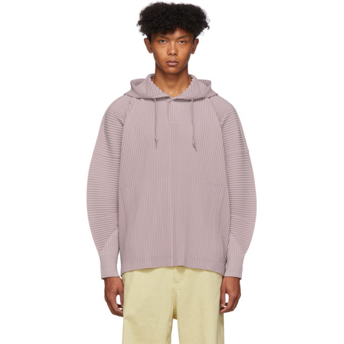 Photo: Homme Plisse Issey Miyake Beige Pleated Pullover Hoodie