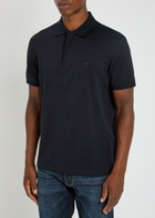 Emporio Armani Half-zip Cotton Polo Shirt Navy