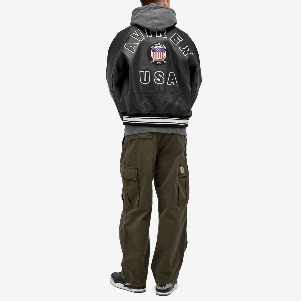 Avirex Men's Icon Leather Jacket in Black
