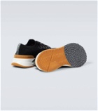 Brunello Cucinelli Leather-trimmed knitted sneakers